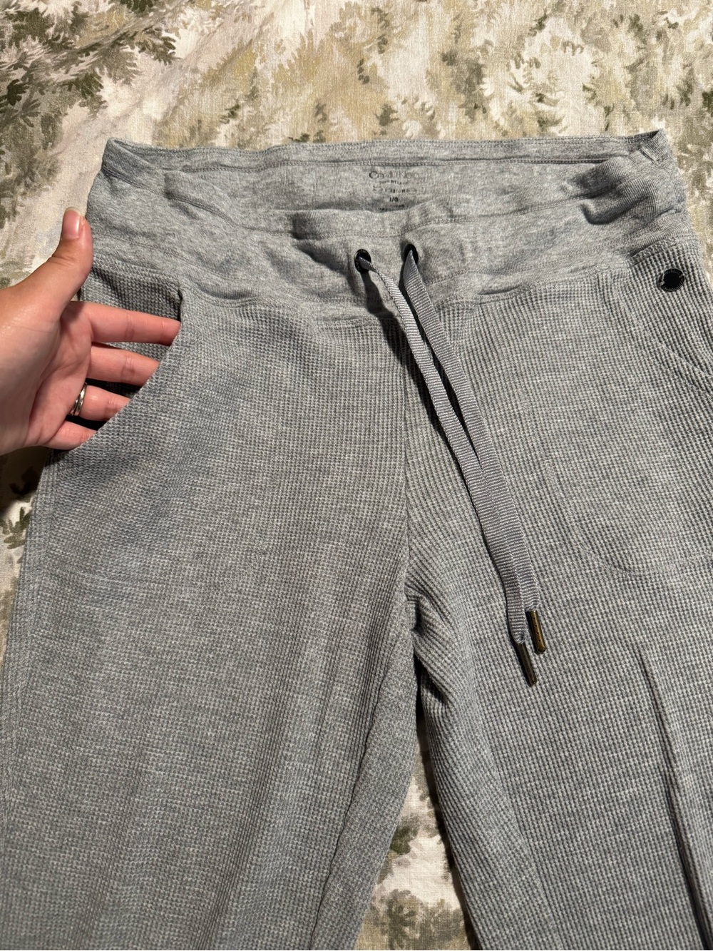 Calvin Klein Waffle Knit Lounge Pants with Drawstring